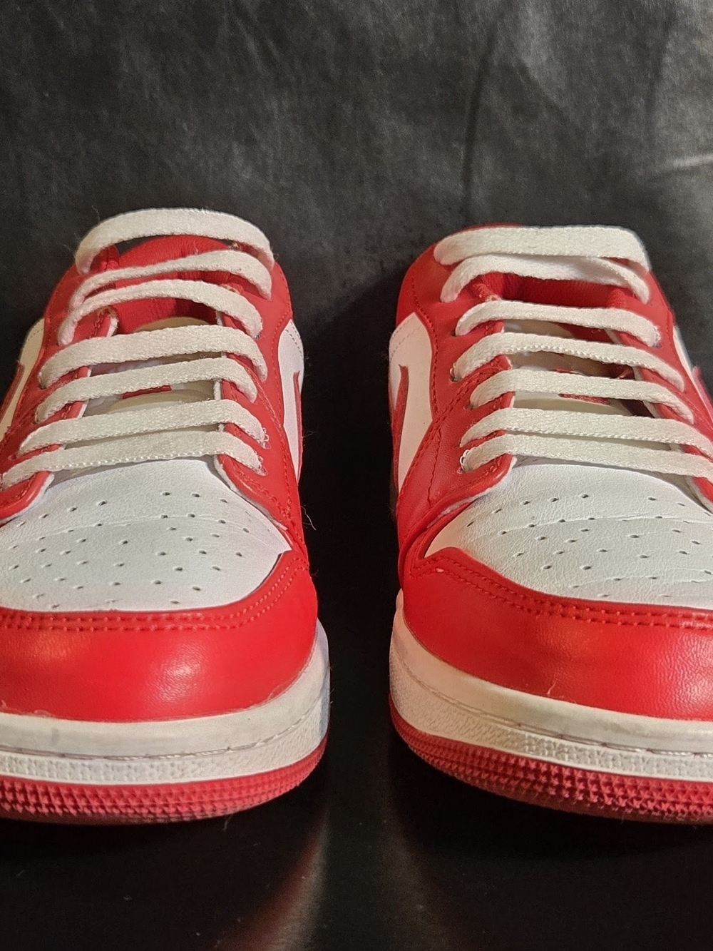 Nike Air Jordan Men’s  Red and White Low-Top Sneakers